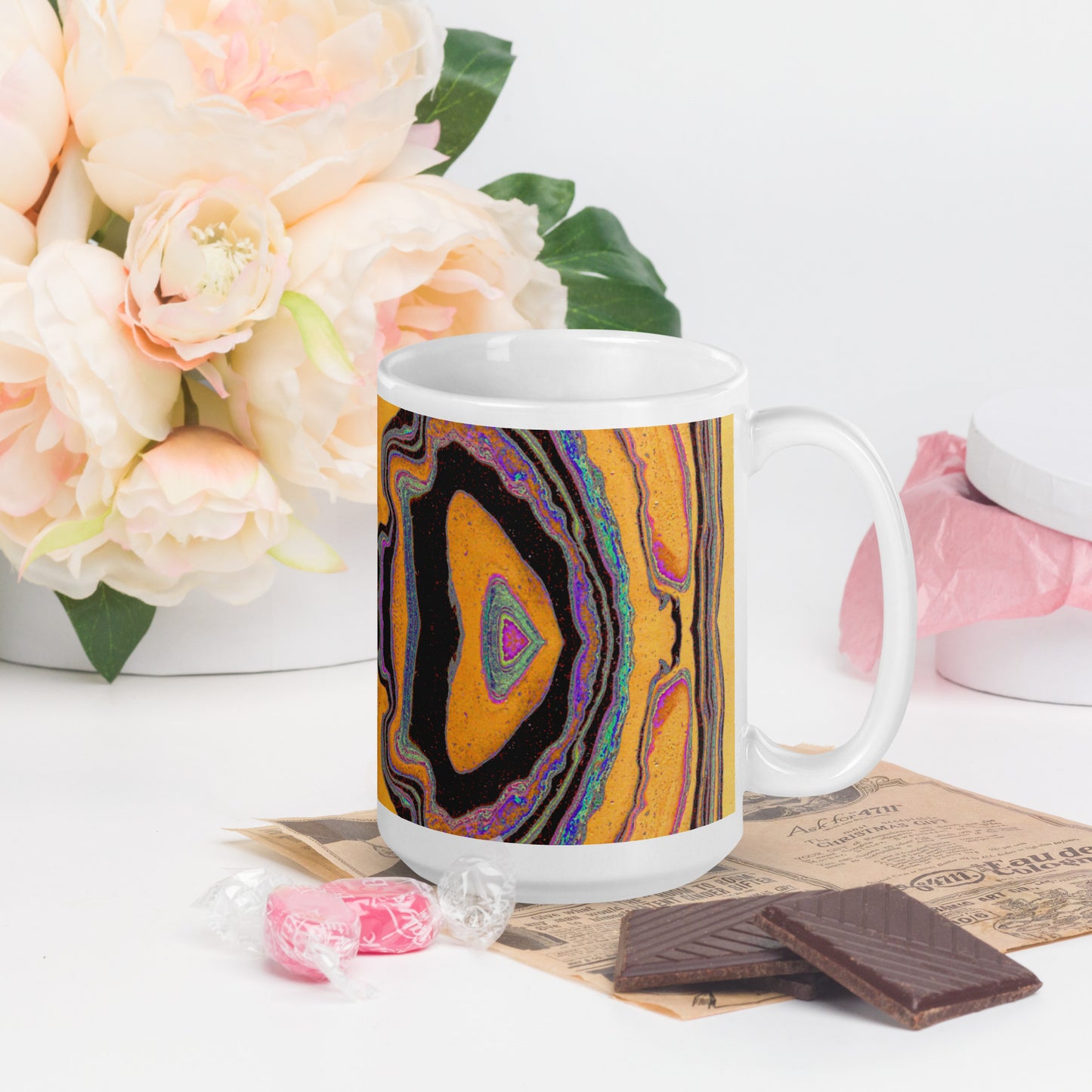 White glossy mug Liquid