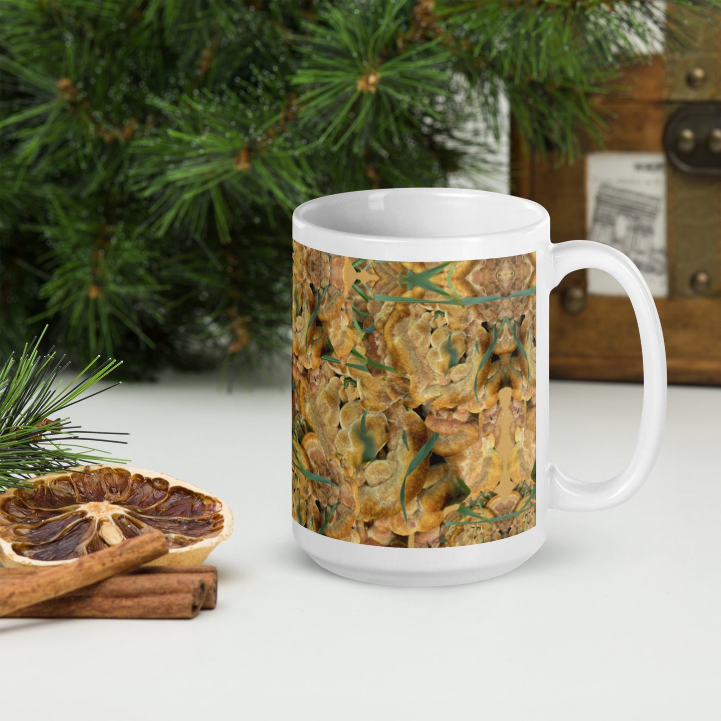 White glossy mug Puffy