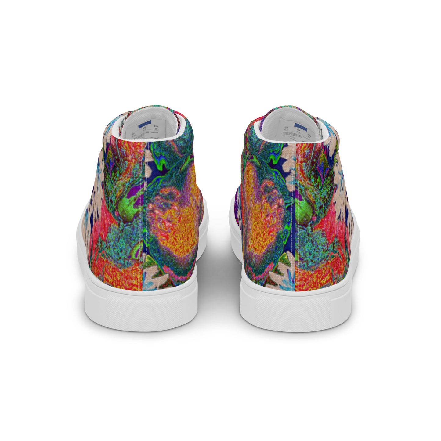 Women’s high top canvas shoes orange flowers