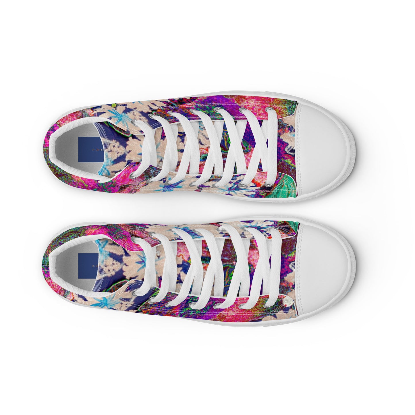 Women’s high top canvas shoes pink flowers