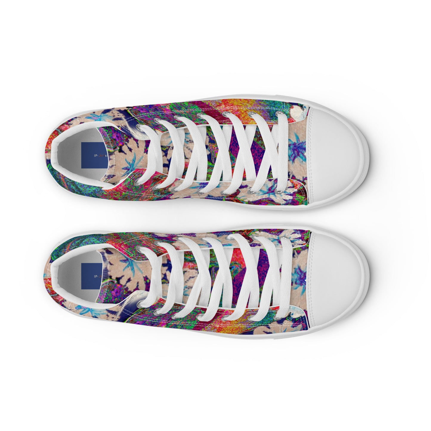 Women’s high top canvas shoes orange flowers