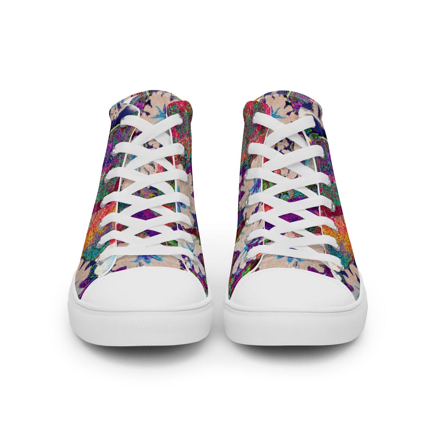Women’s high top canvas shoes orange flowers