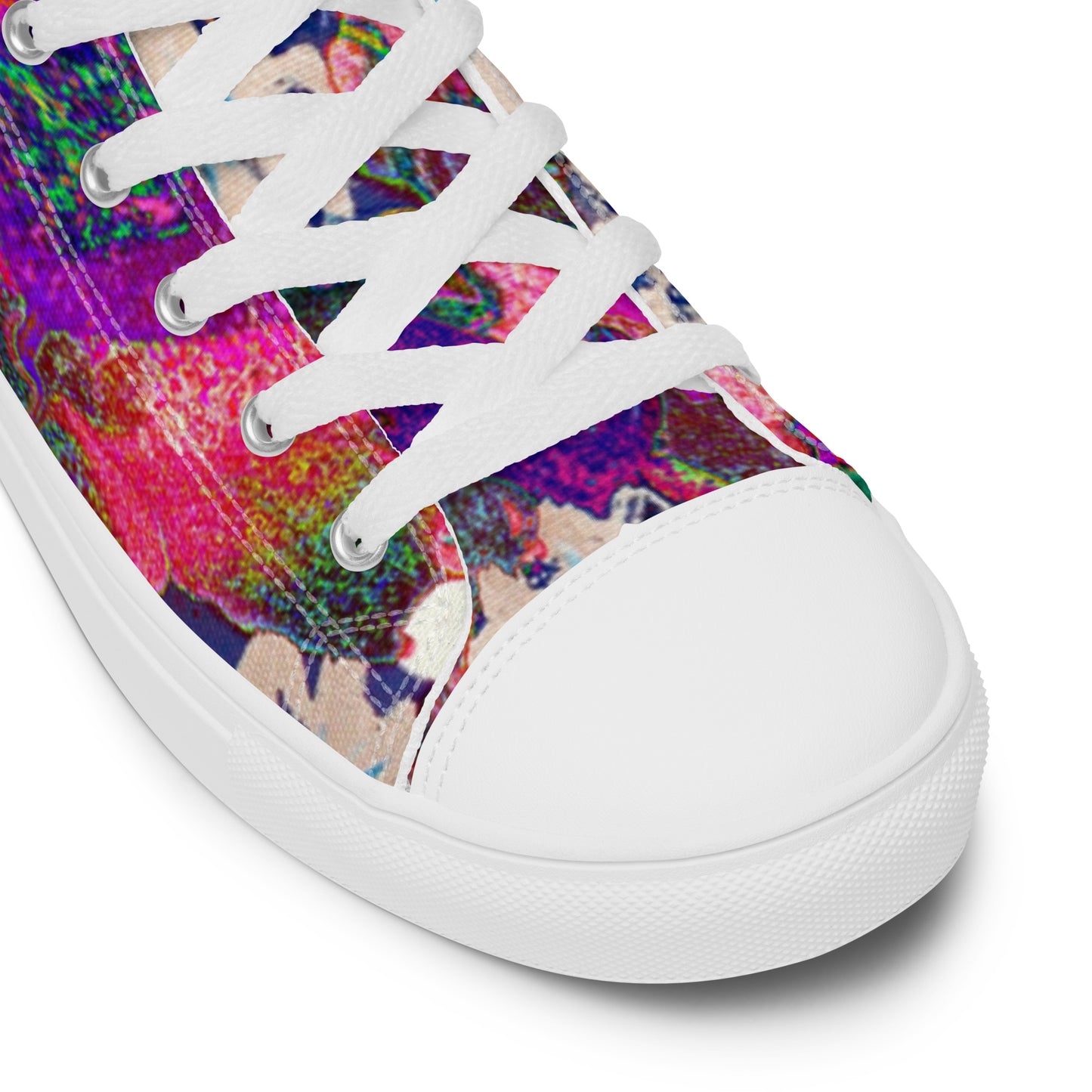 Women’s high top canvas shoes pink flowers
