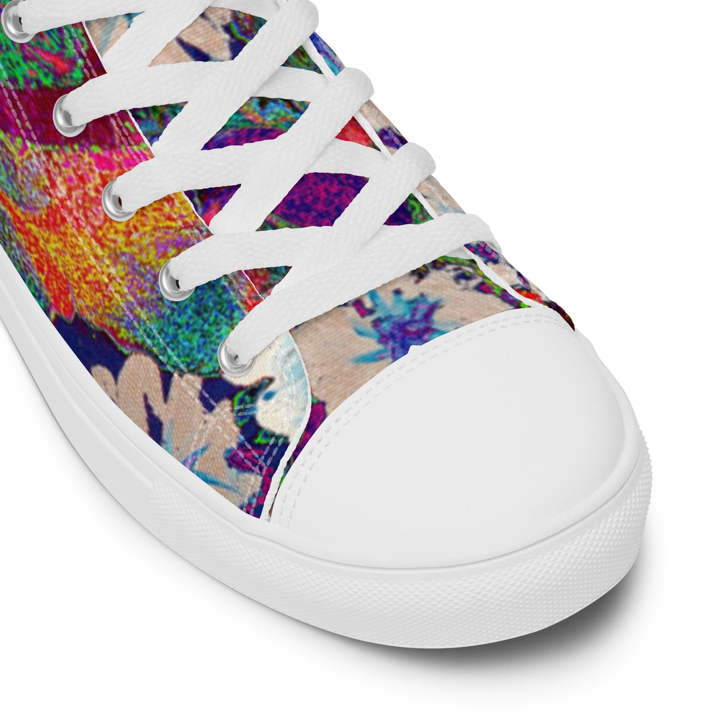 Women’s high top canvas shoes orange flowers