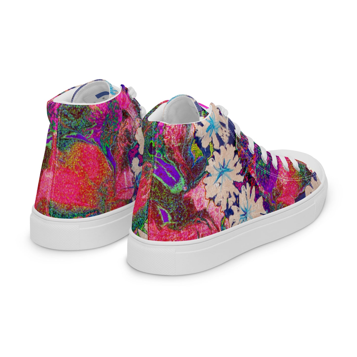 Women’s high top canvas shoes pink flowers