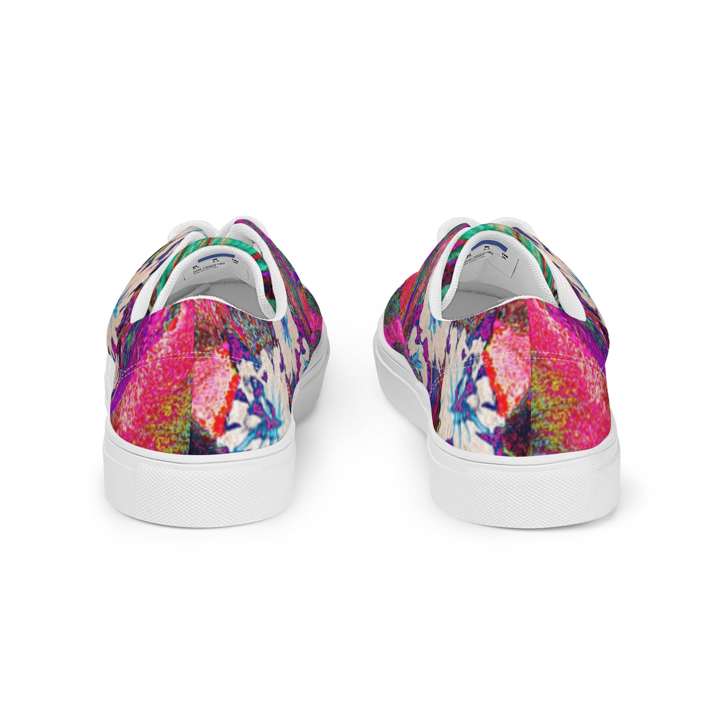 Women’s lace-up canvas shoes pink flowers
