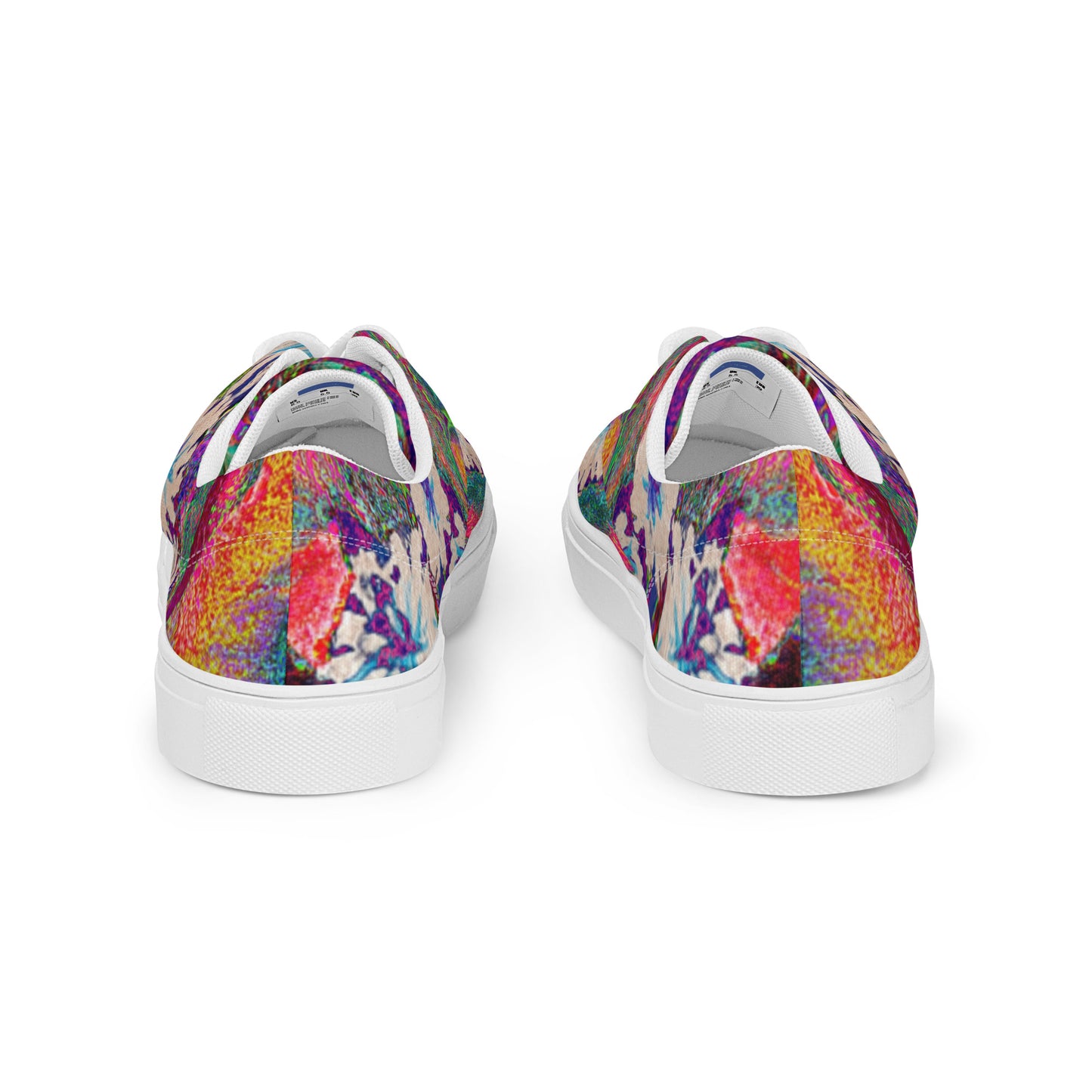 Women’s lace-up canvas shoes orange flowers