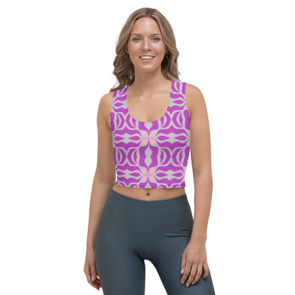Crop Top with gray and purple print