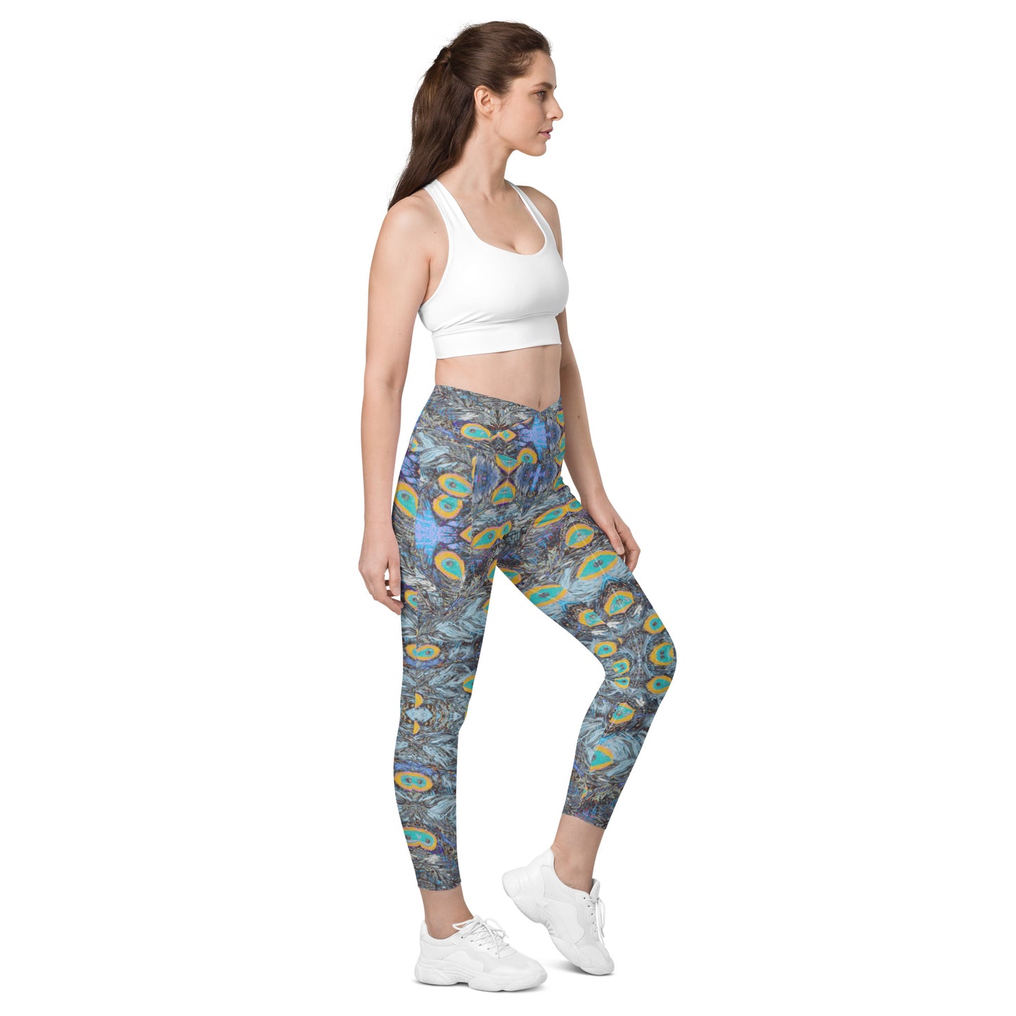 Crossover leggings with pockets Feather