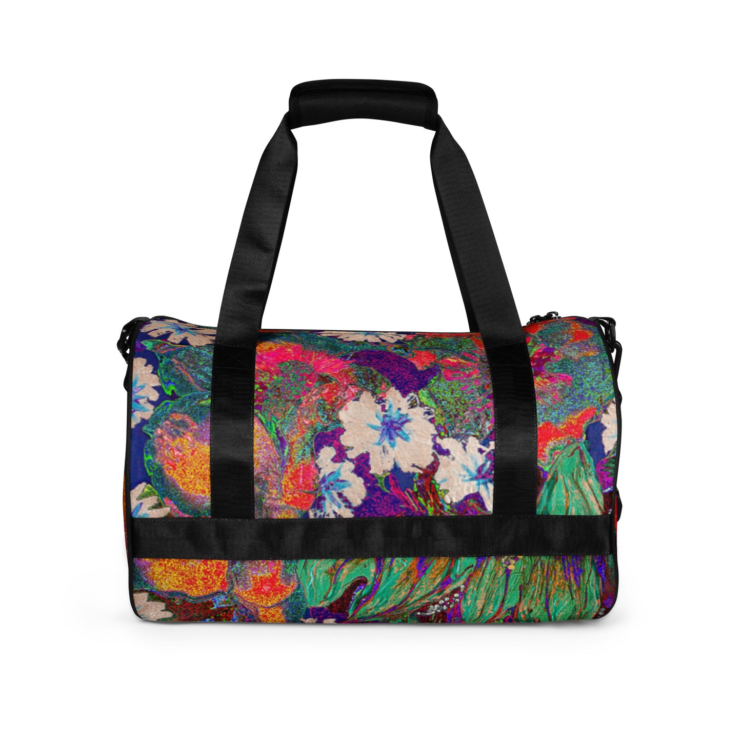 All-over print gym bag orange flowers