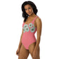 One-Piece Swimsuit Dandelions on pink