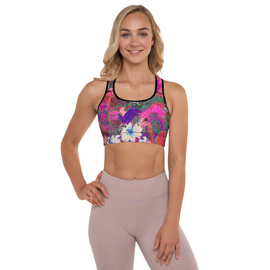 Padded Sports Bra pink flowers