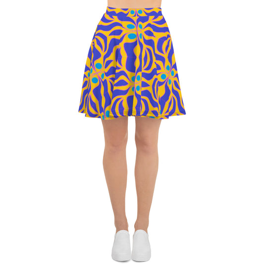 Skater Skirt with purple and yellow print