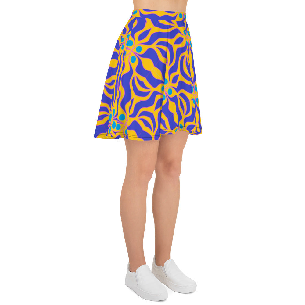 Skater Skirt with purple and yellow print