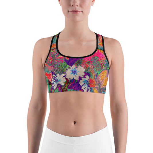 Sports bra orange flowers