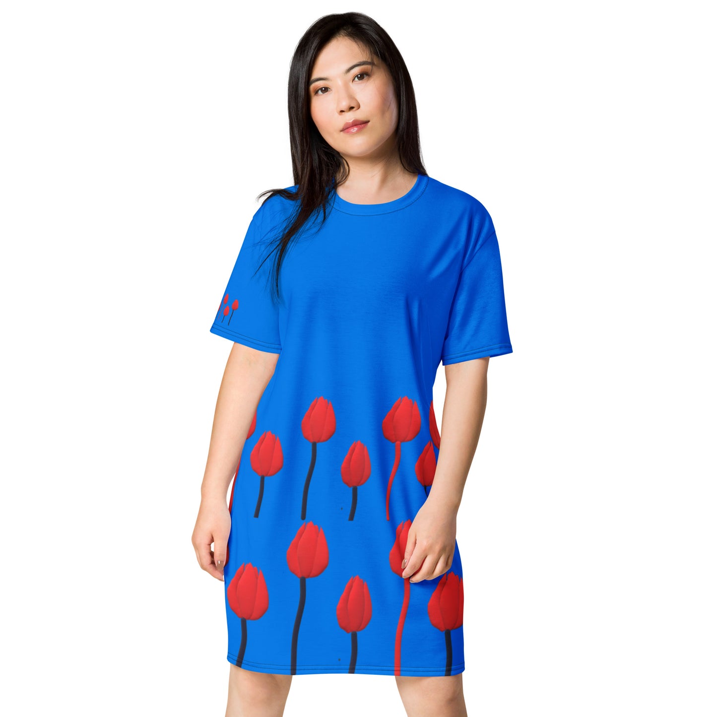 T-shirt dress Tulip on blue