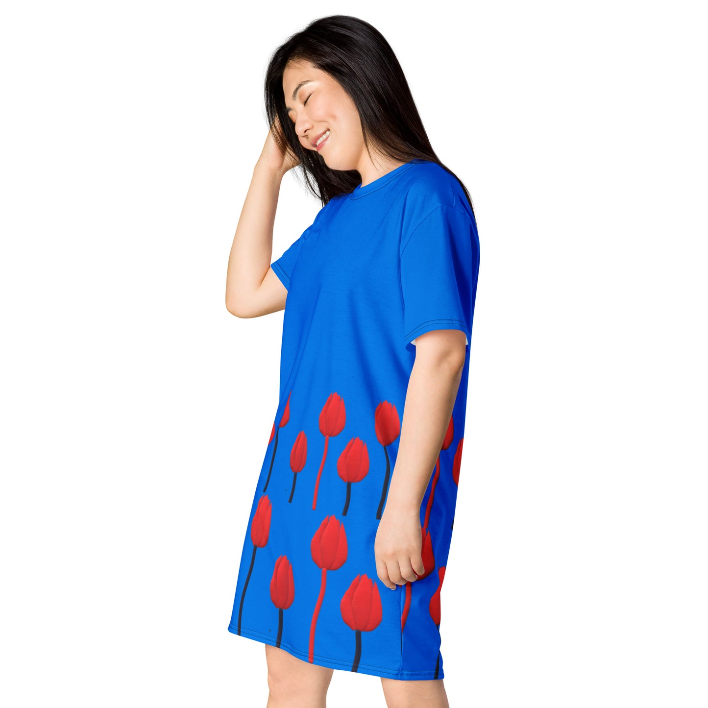 T-shirt dress Tulip on blue