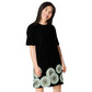 T-shirt dress Dandelions on black