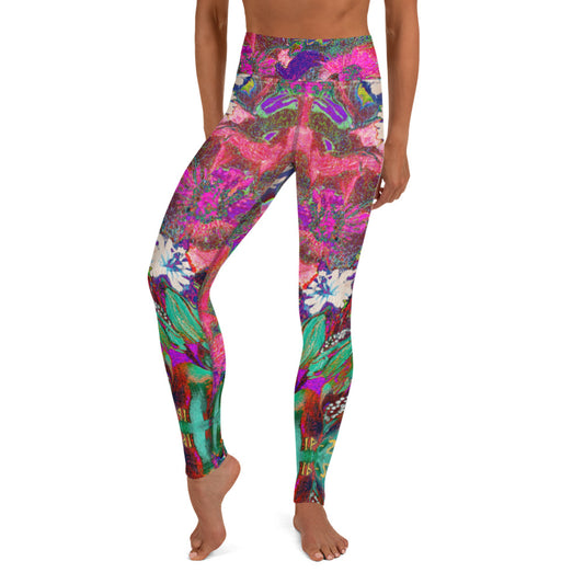 Yoga Leggings pink flowers