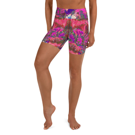 Yoga Shorts pink flowers