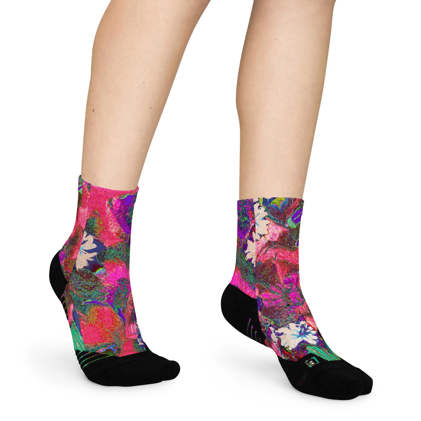 Ankle socks Pink flowers
