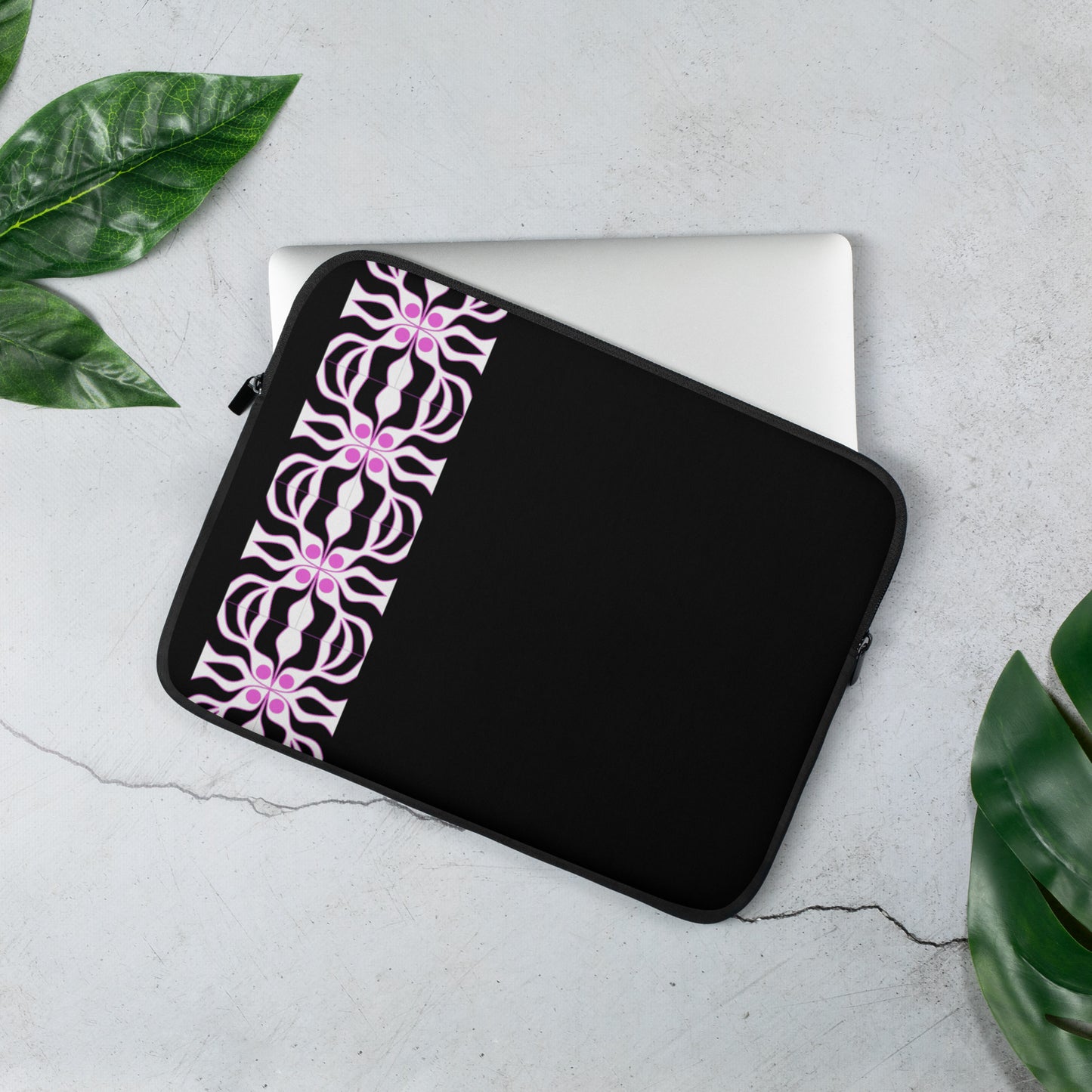 Laptop Sleeve with black and purple print