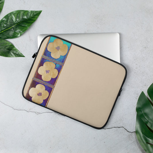 Laptop Sleeve with goldish flowers