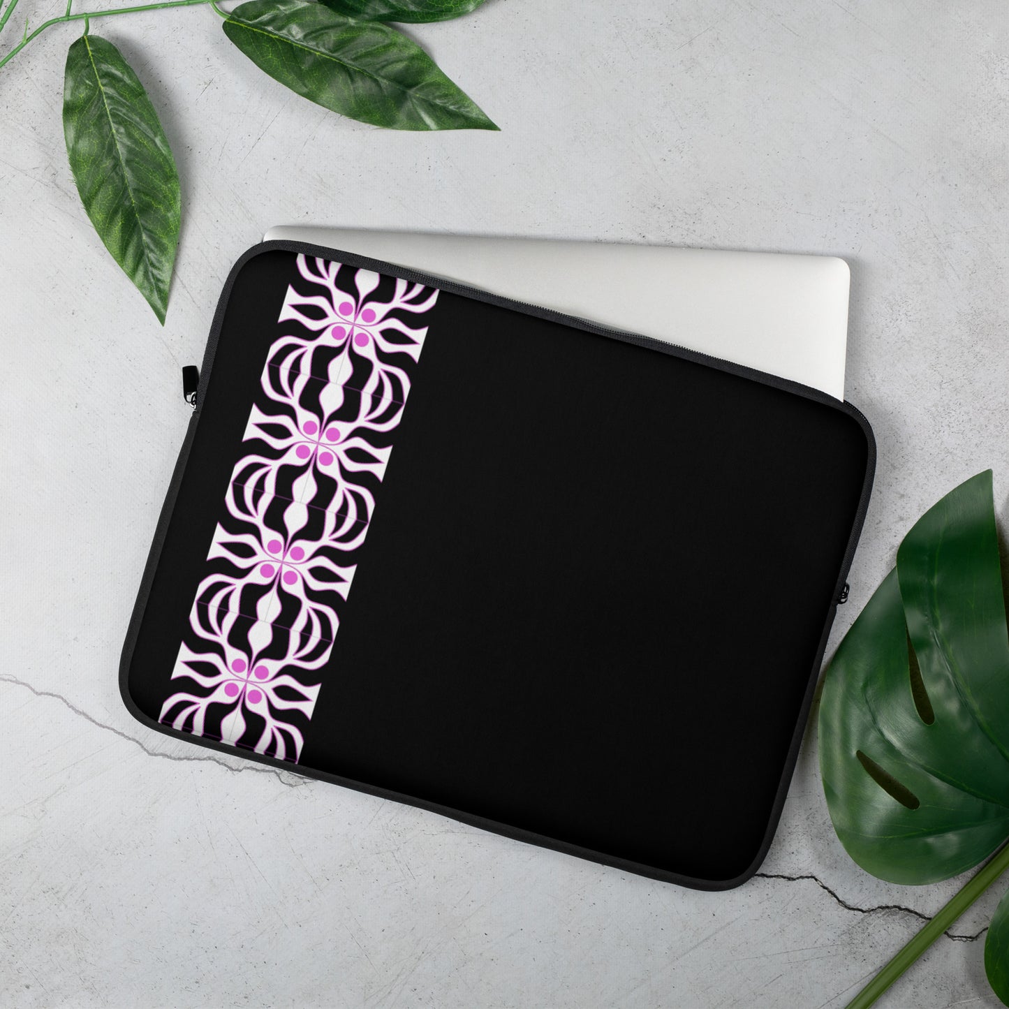 Laptop Sleeve with black and purple print