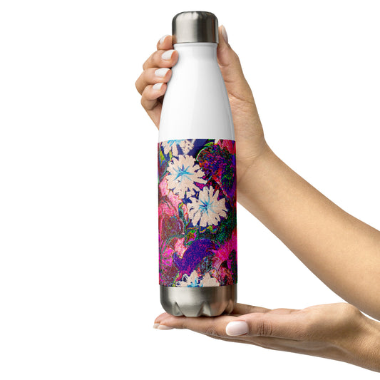 Stainless Steel Water Bottle pink flowers