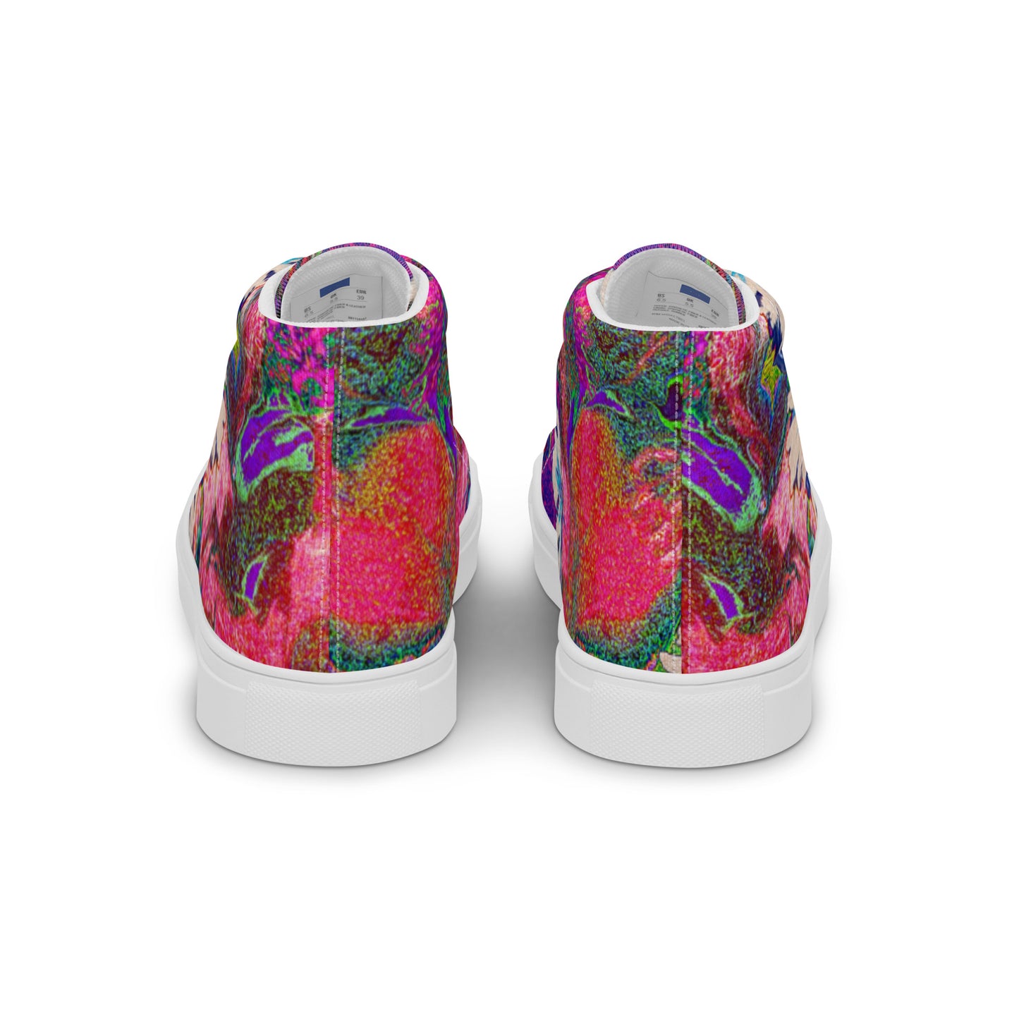 Women’s high top canvas shoes pink flowers