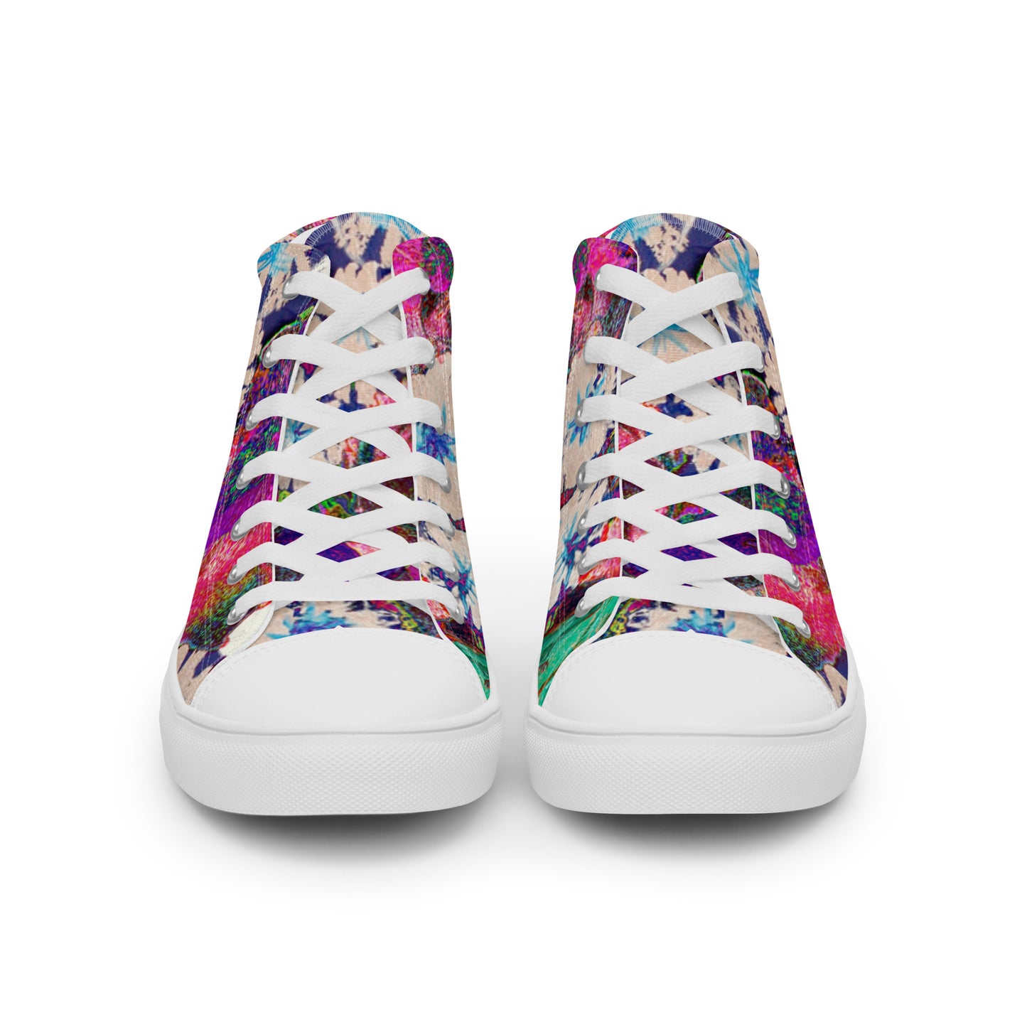 Women’s high top canvas shoes pink flowers